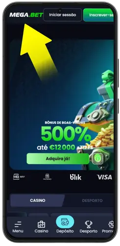 Página inicial Mega.Bet com grande bónus de boas-vindas 500%.
