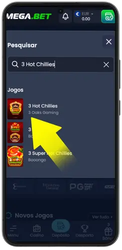 Pesquisa do jogo 3 Hot Chillies na Mega.Bet.